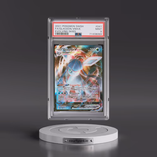 2021 Pokémon Sword & Shield Evolving Skies #041 Glaceon Vmax - Full Art (PSA 9 MINT)