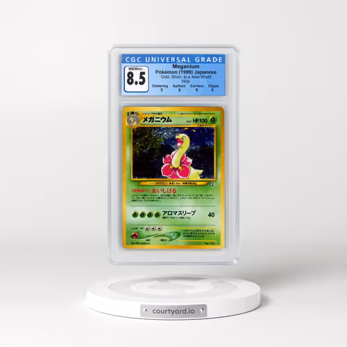2000 Gold, Silver, to a New World #154 Meganium - With Rarity Symbol - Holo (CGC 8.5 NM-MT+)