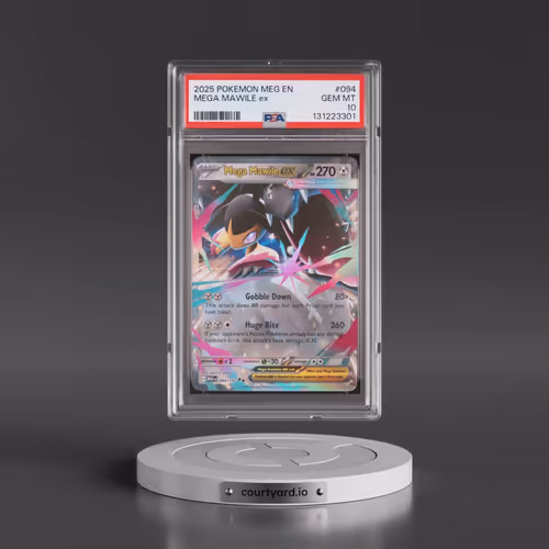 2025 Pokémon Meg EN-Mega Evolution #094 Mega Mawile EX - Holo (PSA 10 GEM MINT)