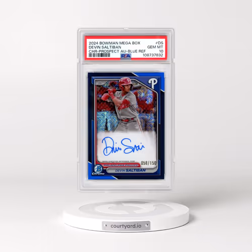 2024 Bowman Mega Box Chrome Bowman Prospect Mega Autographs #DS Devin Saltiban - Blue Refractor (PSA