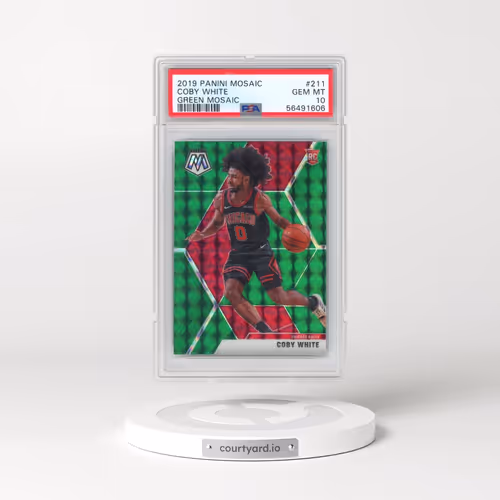 2019 Panini Mosaic #211 Coby White - Green Mosaic (PSA 10 GEM MINT)