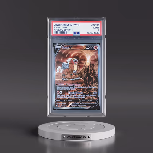 2023 Pokémon Sword and Shield Crown Zenith #GG36 Entei V - Holo Full Art (PSA 9 MINT)