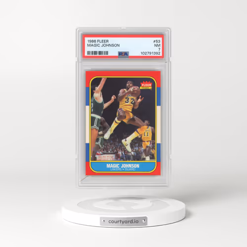 1986 Fleer #53 Magic Johnson (PSA 7 NM)