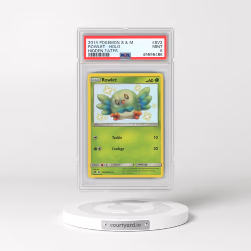 2019 Pokémon Sun & Moon Hidden Fates #SV2 Rowlet - Holo (PSA 9 MINT)
