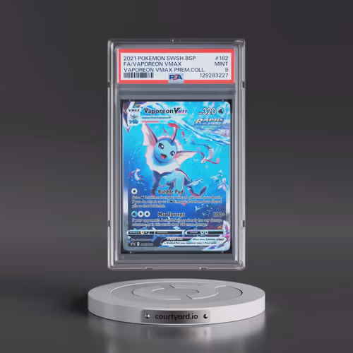 2021 Pokémon Swsh Black Star Promo #182 Vaporeon Vmax - Full Art Vaporeon Vmax Premium Collection (P
