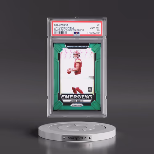 2024 Panini Prizm Emergent #2 Jayden Daniels - Green Prizm (PSA 10 GEM MINT)