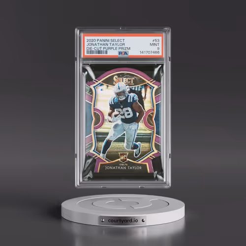 2020 Panini Select #53 Jonathan Taylor - Die-Cut Purple Prizm (PSA 9 MINT)
