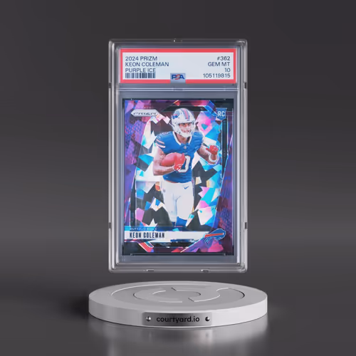 2024 Panini Prizm #362 Keon Coleman - Purple Ice (PSA 10 GEM MINT)
