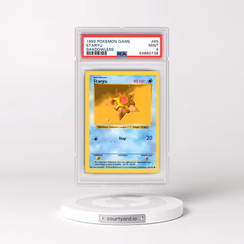 1999 Pokémon Game #65 Staryu - Shadowless (PSA 9 MINT)