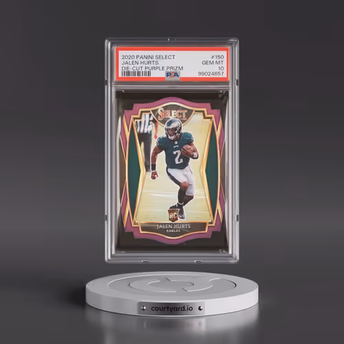 2020 Panini Select #150 Jalen Hurts - Die-Cut Purple Prizm (PSA 10 GEM MINT)