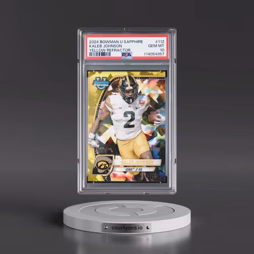 2024 Bowman University Chrome Sapphire #112 Kaleb Johnson - Yellow Refractor (PSA 10 GEM MINT)