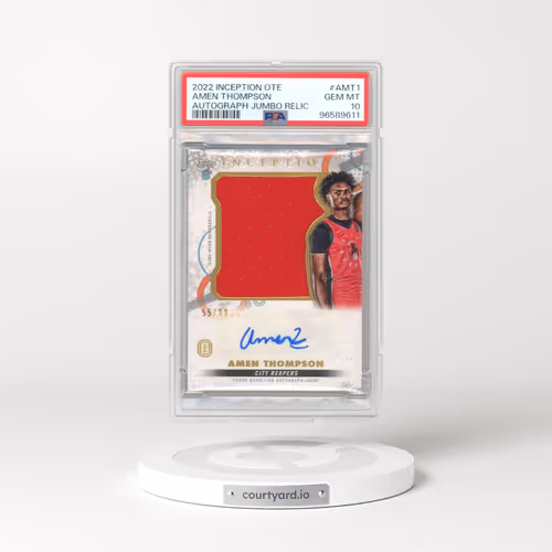 2022 Topps Inception Ote Overtime Elite Inception Autograph Jumbo Relic #AMT1 Amen Thompson (PSA 10 GEM MINT)