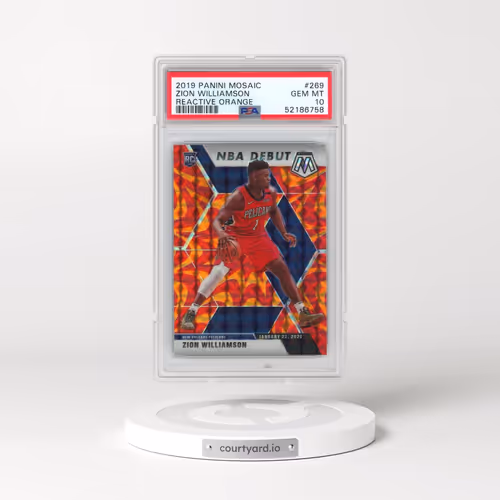 2019 Panini Mosaic #269 Zion Williamson - Reactive Orange (PSA 10 GEM MINT)