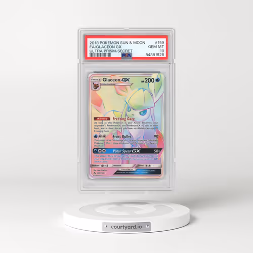 2018 Pokémon Sun & Moon Ultra Prism #159 Glaceon GX - Holo Full Art Secret (PSA 10 GEM MINT)
