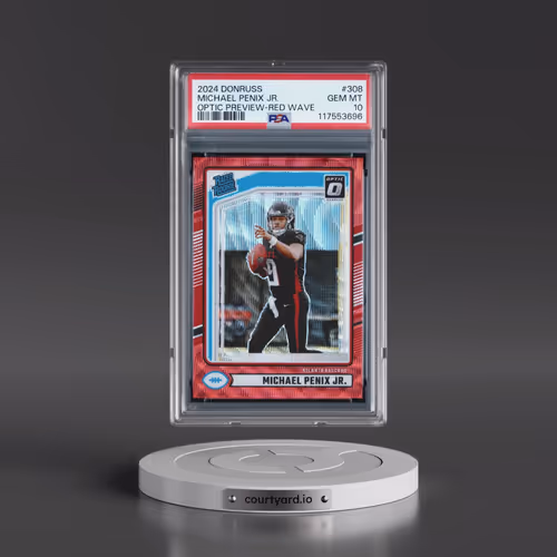 2024 Panini Donruss #308 Michael Penix Jr. - Optic Preview-Red Wave (PSA 10 GEM MINT)