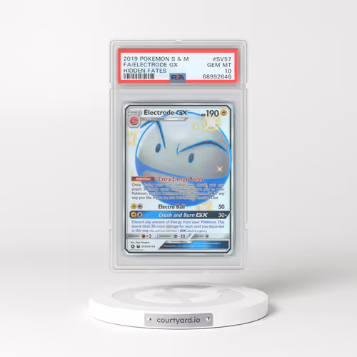 2019 Pokémon Sun & Moon Hidden Fates #SV57 Electrode GX - Holo Full Art (PSA 10 GEM MINT)