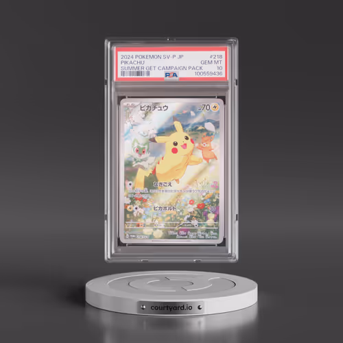 2024 Pokémon SV-P Promo #218 Pikachu - Summer of Pokeca Is Here! Promo Card Get Campaign Pack (PSA 10 GEM MINT)