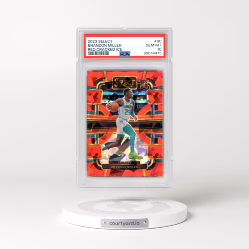 2023 Panini Select #80 Brandon Miller - Red Cracked Ice (PSA 10 GEM MINT)