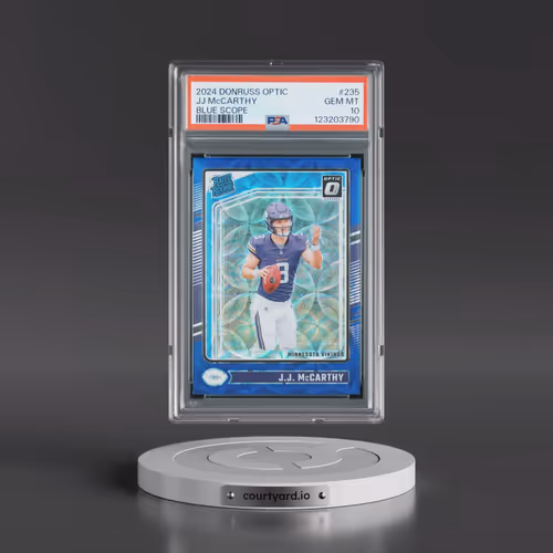 2024 Panini Donruss Optic #235 JJ McCarthy - Blue Scope (PSA 10 GEM MINT)