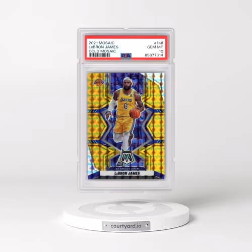 2021 Panini Mosaic #146 LeBron James - Gold Mosaic (PSA 10 GEM MINT)
