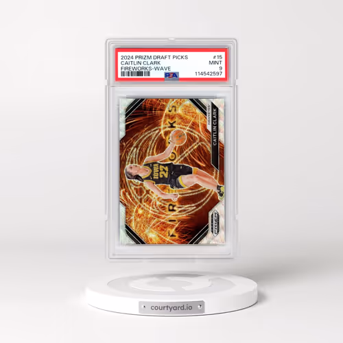 2024 Panini Prizm Draft Picks Fireworks #15 Caitlin Clark - Wave (PSA 9 MINT)