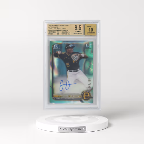 2022 Bowman Draft Chrome Draft Pick Autographs #CDATJ Termarr Johnson - Aqua Lava Refractor (BGS 9.5 GEM MINT)