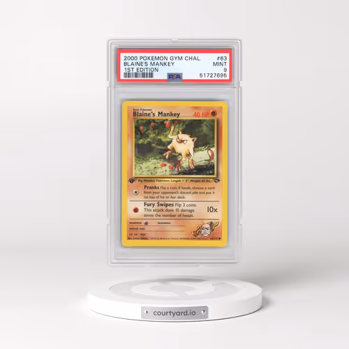 2000 Pokémon Gym Challenge #63 Blaine's Mankey - 1st Edition (PSA 9 MINT)