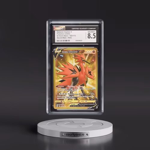 2022 Brilliant Stars #182/172 Galarian Zapdos V - Secret Rare Holo (CGC 8.5 NM-MT+)