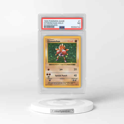 1999 Pokémon Game #7 Hitmonchan - Holo Shadowless (PSA 7 NM)