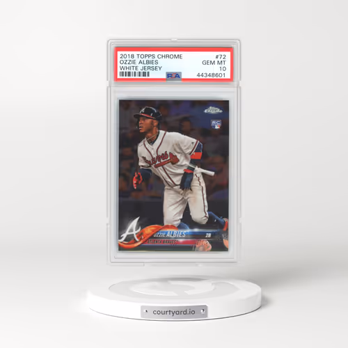 2018 Topps Chrome #72 Ozzie Albies - White Jersey (PSA 10 GEM MINT)