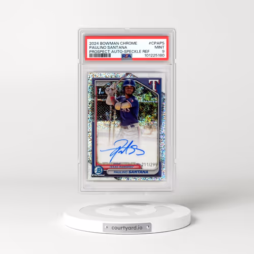 2024 Bowman Chrome Prospect Autographs #CPAPS Paulino Santana - Speckle Refractor (PSA 9 MINT)