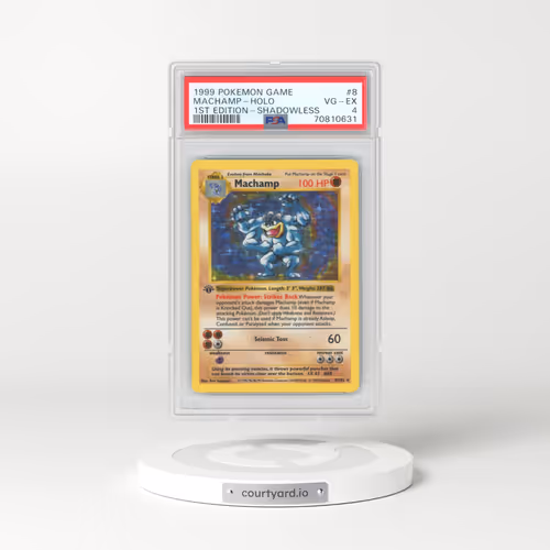 1999 Pokémon Game #8 Machamp - 1st Edition Holo Shadowless (PSA 4 VG-EX)