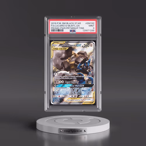 2019 Pokémon SM Black Star Promo #SM192 Lucario & Melmetal GX - Holo Full Art Power Partnership Tins