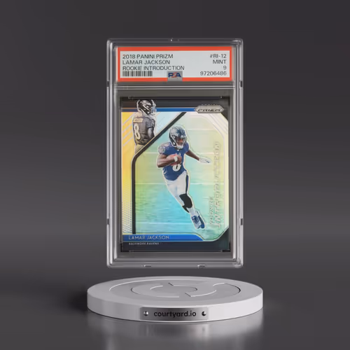 2018 Panini Prizm Rookie Introduction #RI-12 Lamar Jackson (PSA 9 MINT)