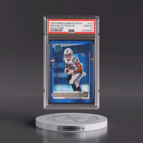 2020 Panini Donruss Optic #172 Michael Pittman Jr. - Blue Hyper (PSA 10 GEM MINT)