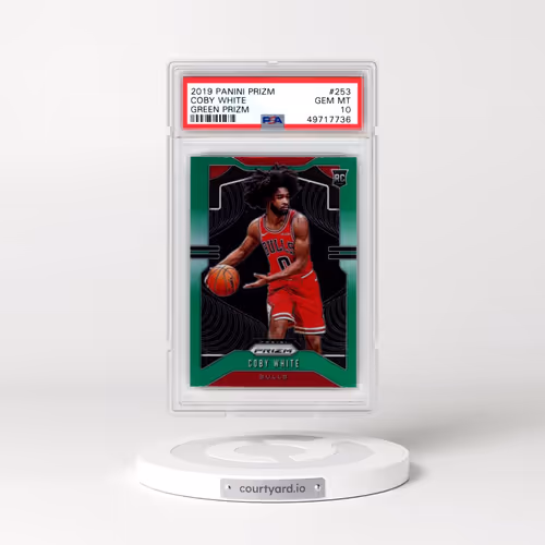 2019 Panini Prizm #253 Coby White - Green Prizm (PSA 10 GEM MINT)