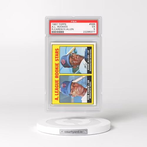 1967 Topps #569 A.L. Rookies - R.Carew/H.Allen (PSA 5 EX)