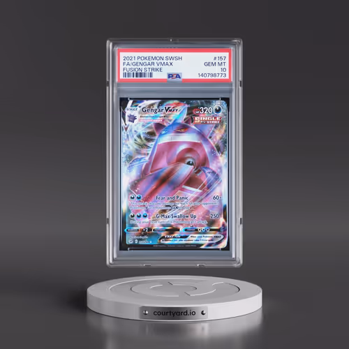 2021 Pokémon Sword & Shield Fusion Strike #157 Gengar Vmax - Full Art (PSA 10 GEM MINT)