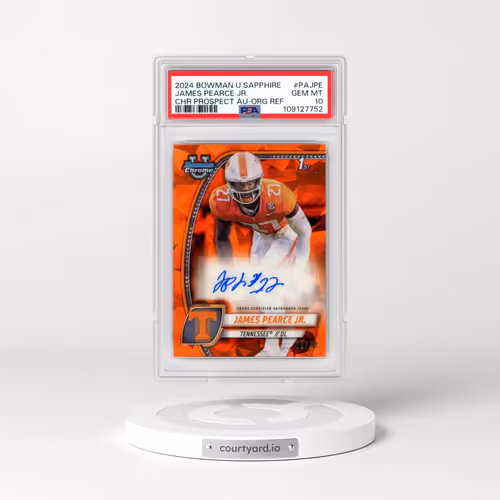 2024 Bowman University Chrome Bowman Chrome Sapphire Prospect Autographs #PAJPE James Pearce Jr. - O