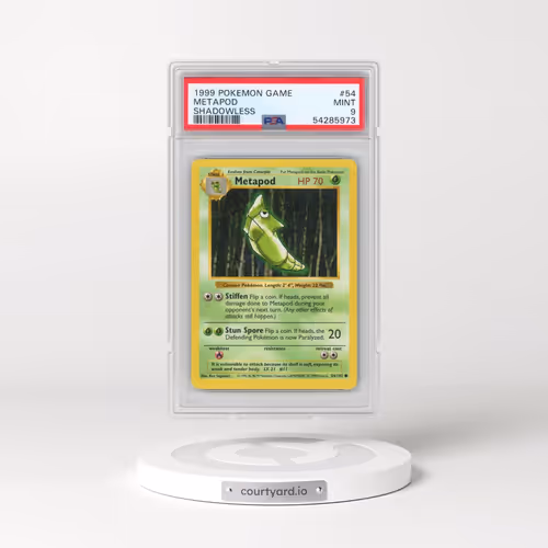 1999 Pokémon Game #54 Metapod - Shadowless (PSA 9 MINT)