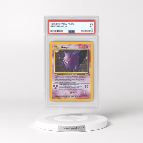 1999 Pokémon Fossil #5 Gengar - Holo (PSA 5 EX)