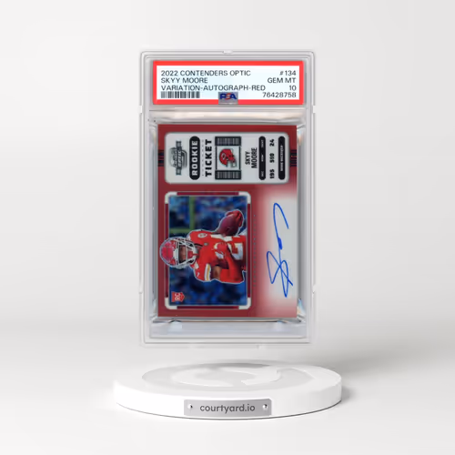 2022 Panini Contenders Optic #134 Skyy Moore - Variation-Autograph-Red (PSA 10 GEM MINT)