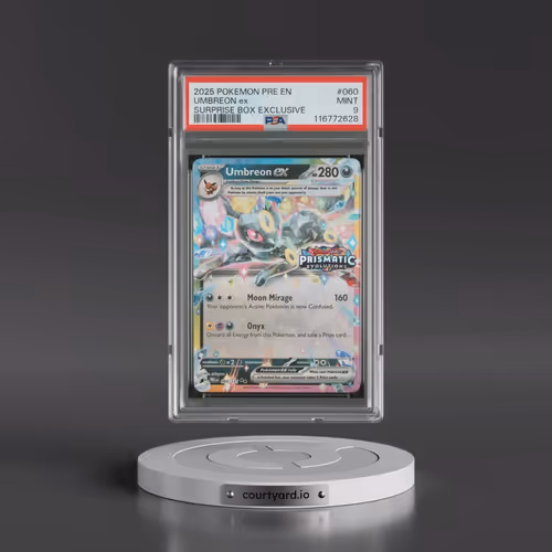 2025 Pokémon Pre EN-Prismatic Evolutions #060 Umbreon EX - Holo Surprise Box Exclusive (PSA 9 MINT)
