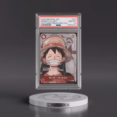 2022 One Piece Japanese 25th Anniversary Premium Card Collection #001 Monkey D. Luffy (PSA 10 GEM MI