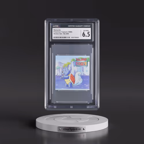 1998 Sticker Set (ã??ã??ã?? Top on back) #008 Wartortle - (Painted Background) (CGC 6.5 EX-NM+)