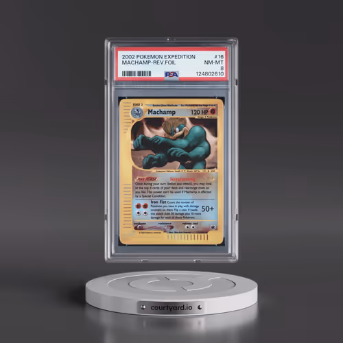 2002 Pokémon Expedition #16 Machamp - Reverse Foil (PSA 8 NM-MT)