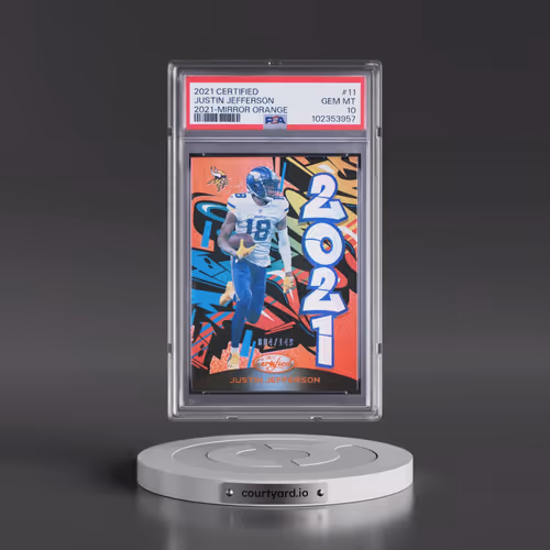 2021 Panini Certified 2021 #11 Justin Jefferson - Mirror Orange (PSA 10 GEM MINT)