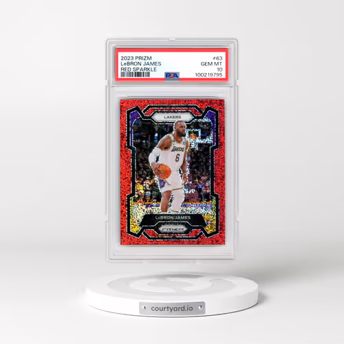 2023 Panini Prizm #63 LeBron James - Red Sparkle (PSA 10 GEM MINT)