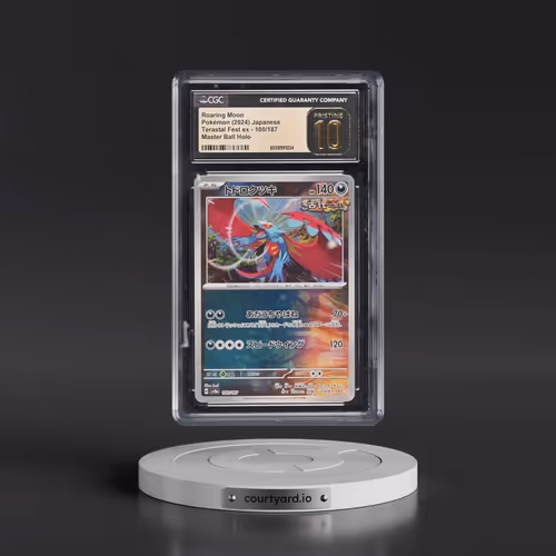 2024 Pokémon Sv8a-Terastal Fest EX #100 Roaring Moon - Reverse Holo Master Ball (CGC 10 PRISTINE)