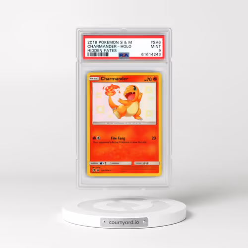 2019 Pokémon Sun & Moon Hidden Fates #SV6 Charmander - Holo (PSA 9 MINT)